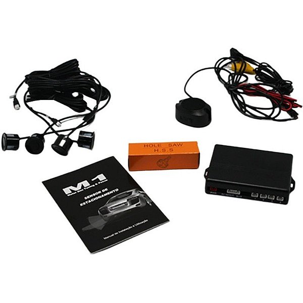 Kit de Sensor de Estacionamento Motor One M1 CRS8500V3-S023 Preto Fosco Universal (4 peças)