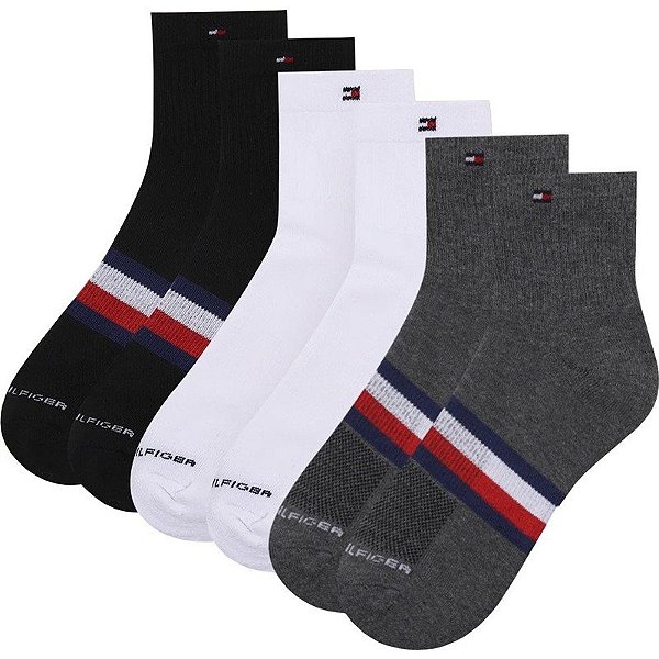 Meias Tommy Hilfiger THM233QT03 003 - Masculina (3 pares)