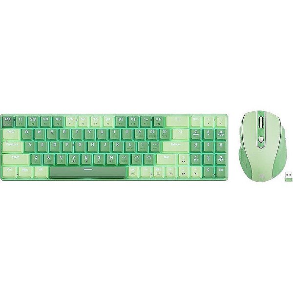 Teclado e Mouse Gamer Sem Fio Redragon BS-8772GC Verde