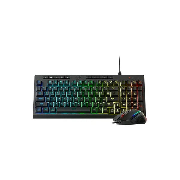 Kit Gamer Teclado e Mouse Redragon S141 RGB USB - Preto