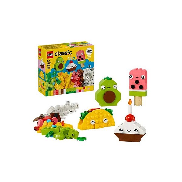 Jogo de Montar Lego Clássico Criativo Amigos da Comida 150 Peças