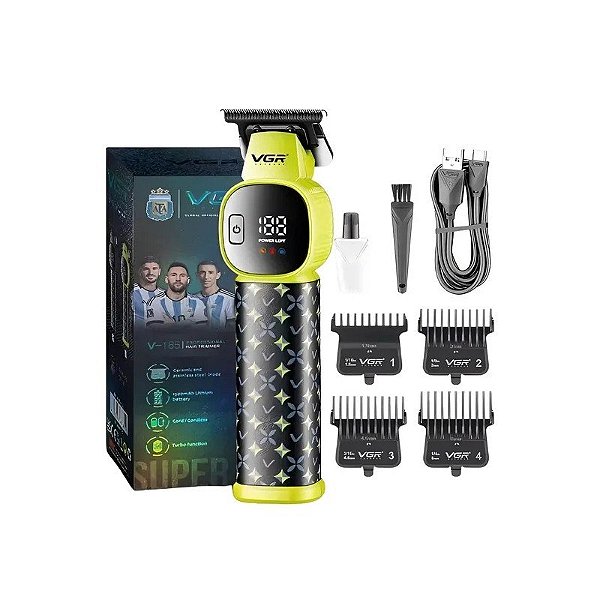 Cortador de Cabelo VGR V-185 Recarregável - Preto/Verde