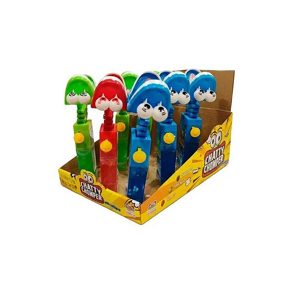Pirulito Kidsmania Chatty Chomper Caixa 12x17g