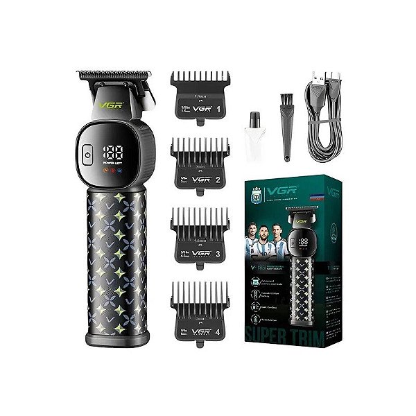 Cortador de Cabelo VGR V-185 Recarregável - Preto
