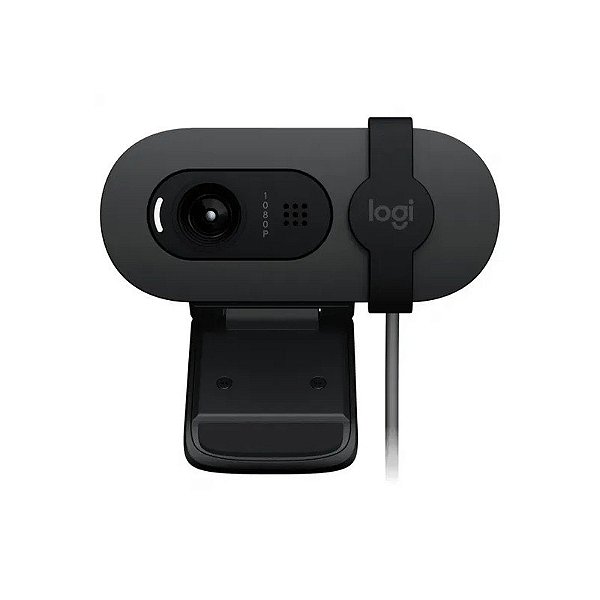 Webcam Logitech Brio 105, 1080P Full HD, USB, Com Microfone, 960-001591, Cinza