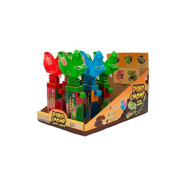 Pirulito Kidsmania Dino Chomp Caixa 12x17g