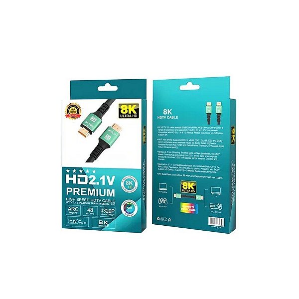 Cabo HDMI HDTV 2.1V Premium 8K 60HZ 15M