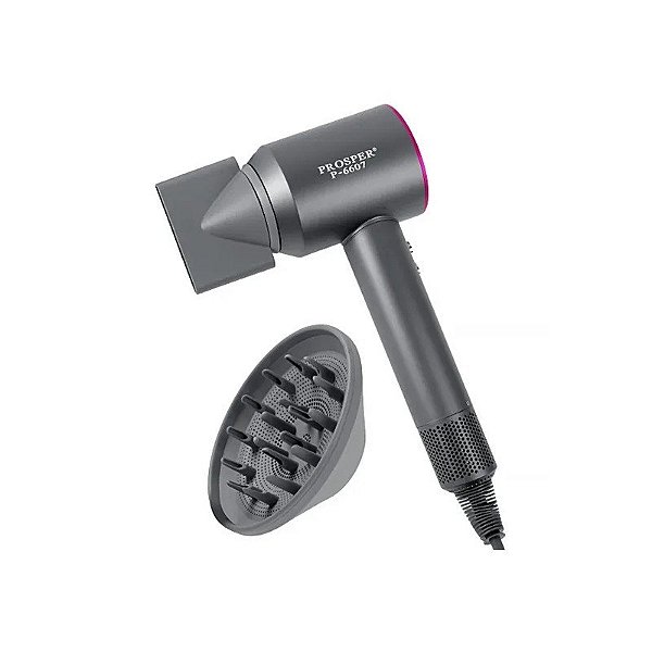 Secador de Cabelo Prosper P-6607 8500 Watts 220 - 240 V ~ 50/60 Hz - Cinza/Rosa