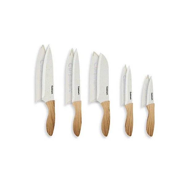 Jogo de Facas Cuisinart C55-10CFWS Revestidas de Cerâmica Advantage Faux Wood - 10 Peças