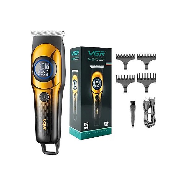 Cortador de Cabelo VGR V-966 Recarregável - Dourado/Preto