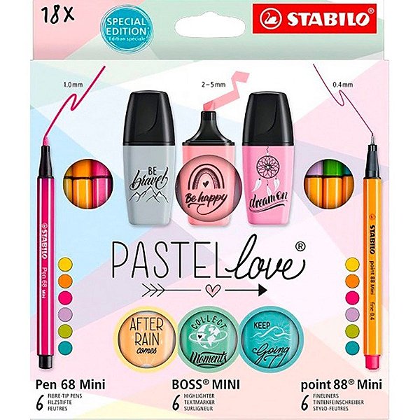Kit Stabilo Point 88 + Boss + Caneta 68 77/5-8 - (18 Unidades)