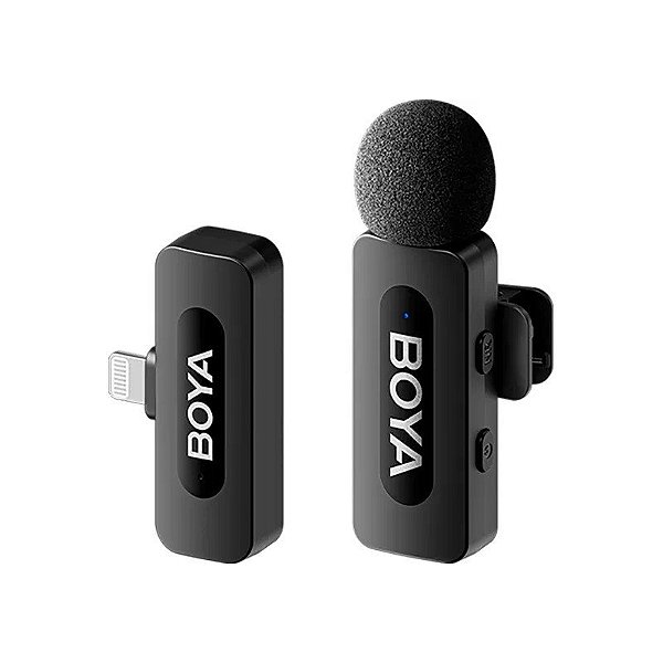 Microfone Sem Fio Boya BY-V1 Lightning - Preto