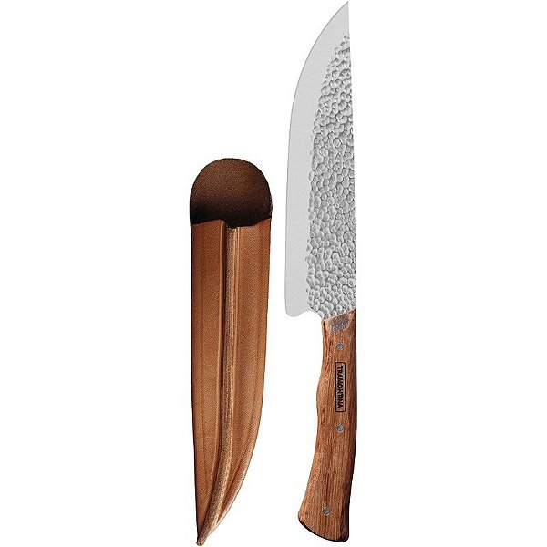 Facas + Bainha de Couro Tramontina Nómada Wood 8" 22869/008
