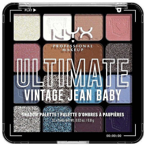 Paleta de Sombra NYX Ultimate | USPR01 Vintage Jean Baby (16 Cores de 0,8g)
