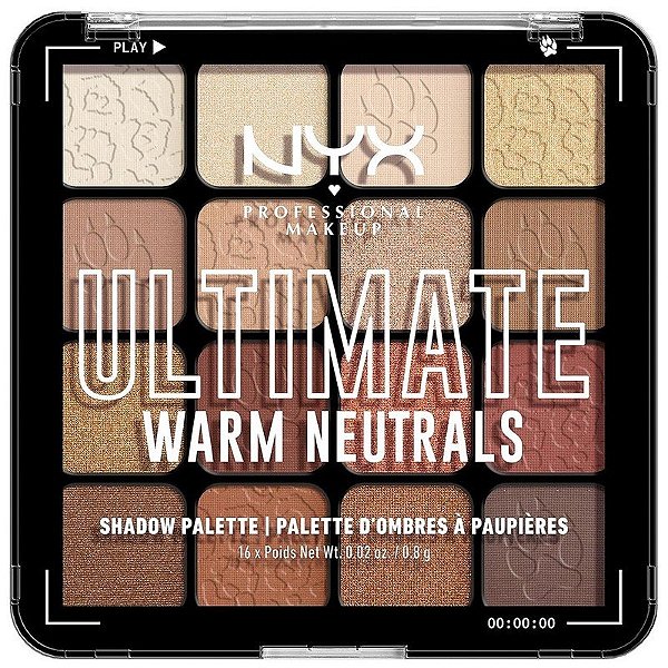 Paleta de Sombra NYX Ultimate | USPR05W Warm Neutrals (16 Cores de 0.8g)