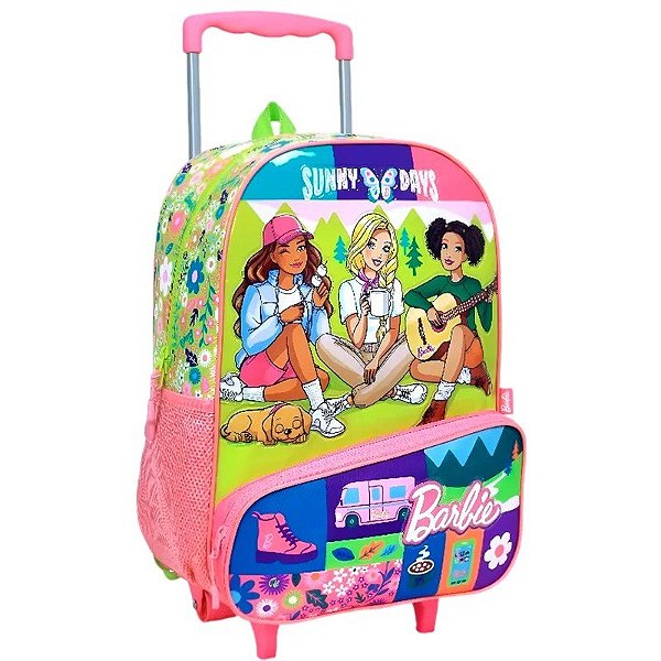 Mochila com rodas Escolar Barbie Sunny Days - 71628 (Rosa)