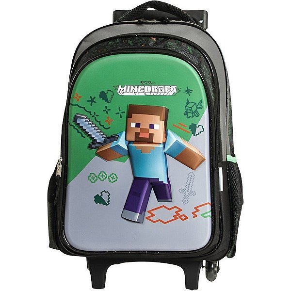 Mochila Escolar Minecraft com Rodas M34-220395