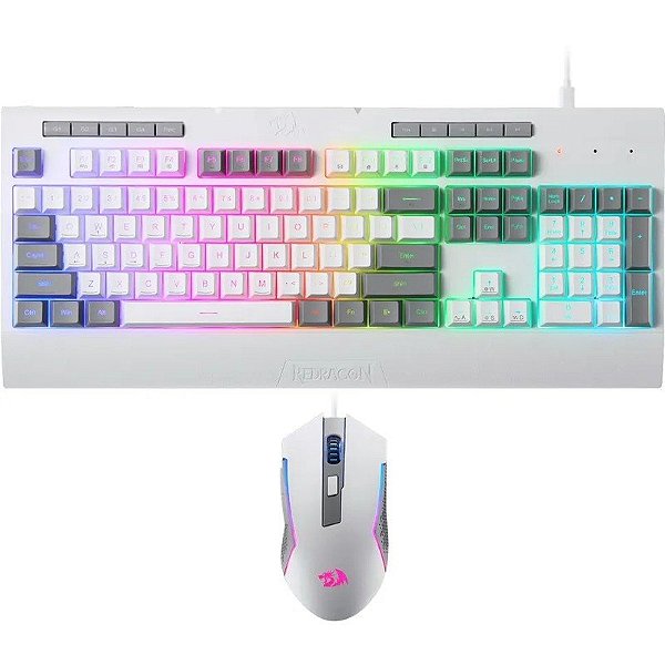 Teclado e Mouse com Fio Redragon S151W Branco