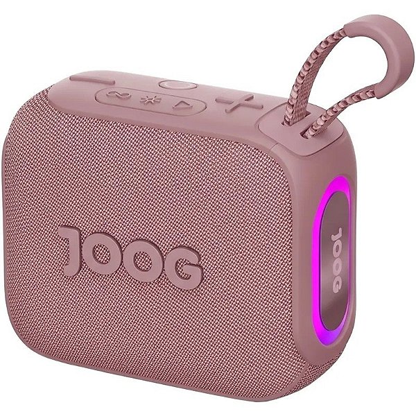 Caixa de Som Portátil Joog Pair S 10W IPX6 Bluetooth TWS Rosa