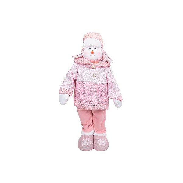 Boneca Rena Decorativa de Natal Rosa 90CM