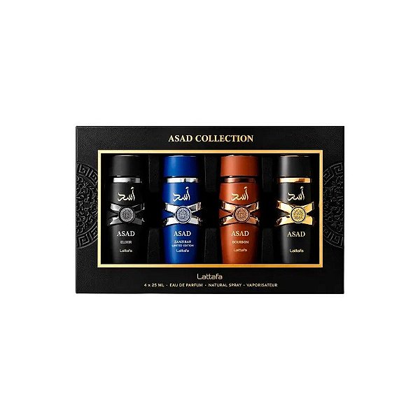 Kit Perfume Lattafa Asad Eau de Parfum Masculino 25ML - 4 Unidades