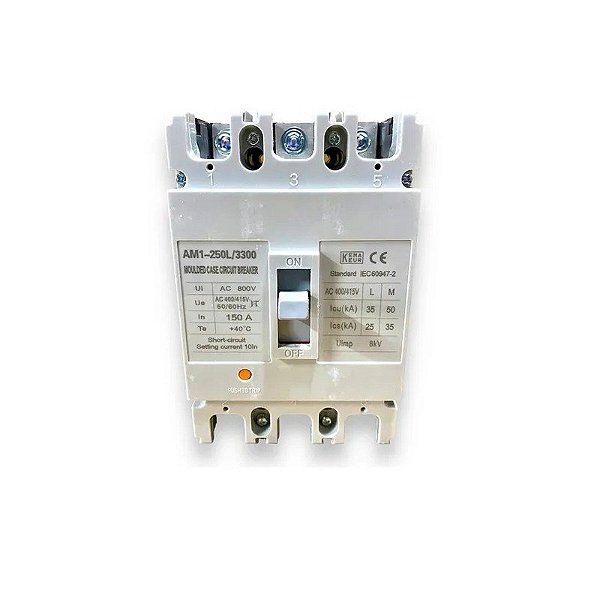 Disjuntor Interruptor Trifásico 3 Polos 150A 50/60Hz (Curva C)