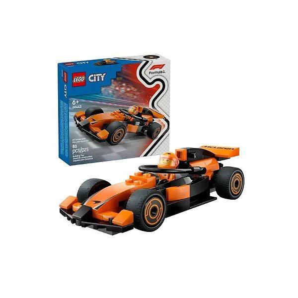 Conjunto de Piloto de F1 Lego City com Carro Mclaren 86 Peças