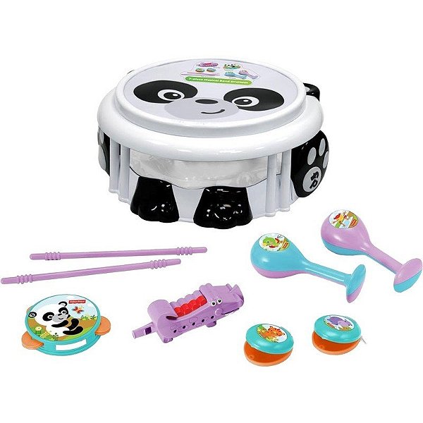 Bateria da Banda Musical Turtle Fisher-Price com Pandas - KFP2177