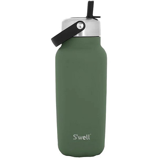 Garrafa Térmica S'well Explorer Fliw Straw 940ml - Green Jasper Stone