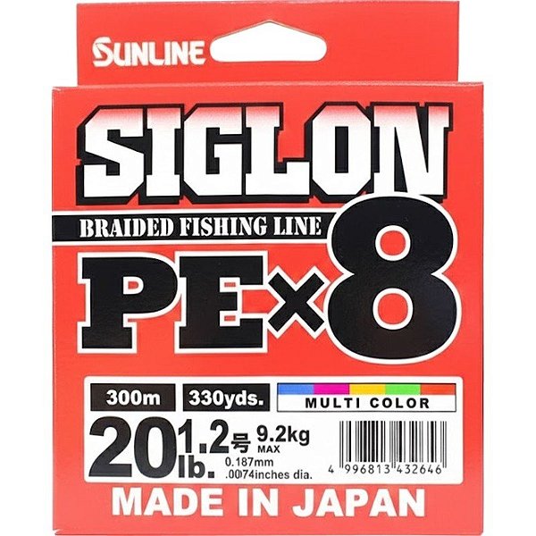 Linha Multifilamento Siglon PEx8 20lb 9.2kg 0.187mm 300m