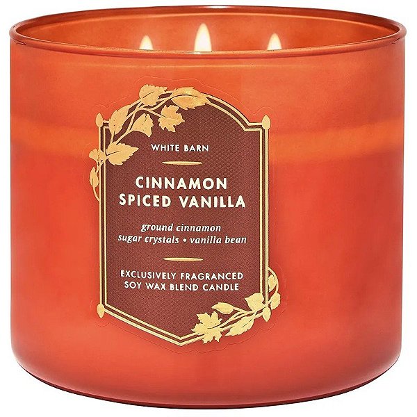 Vela Aromática Bath & Body Works Cinnamon Spiced Vanilla - 411g