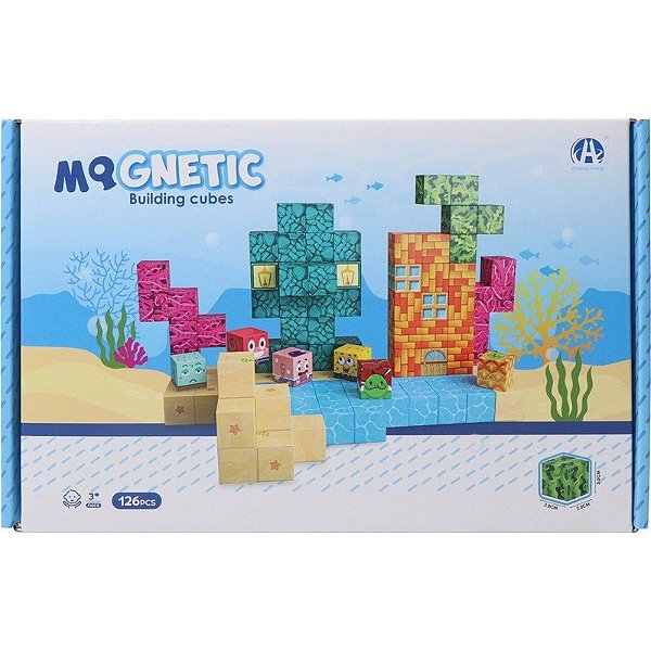 Jogo de Cubos Magnéticos de Construção Chuang Huang - CH1405 (126 peças)