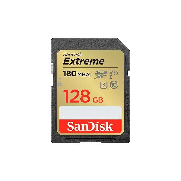 Cartão de Memória Sandisk Extreme SDSDXVA-128G-Gncin - 128GB - SD - 180MB/s