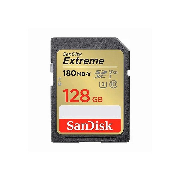 Cartão SD 128GB Sandisk Extreme U3 V30 180MB/s SDSDXVA-128G-GN Cinza