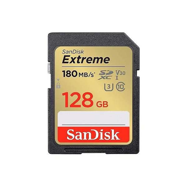 Cartão de Memória Sandisk Extreme SDXC 128GB Classe 10 180MB/s - SDSDXVA-128G-Gncin