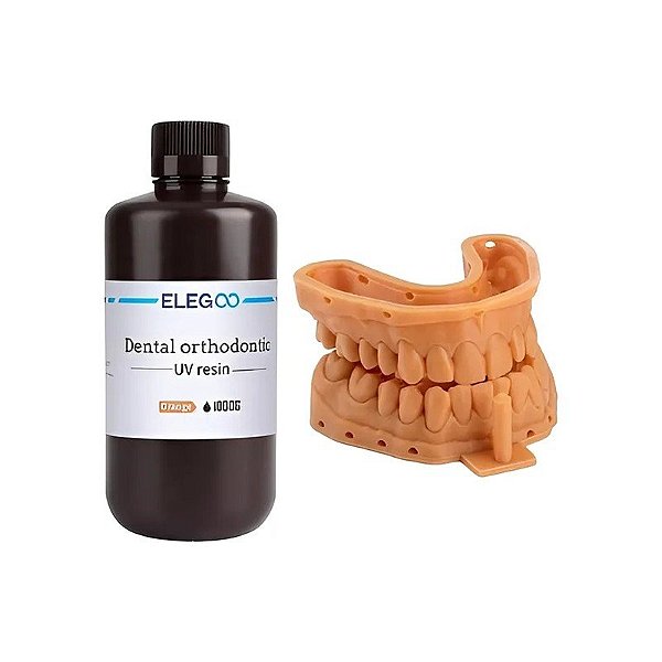 Resina para Impressora 3D Elegoo Dental Ortodôntico UV - Laranja 1KG