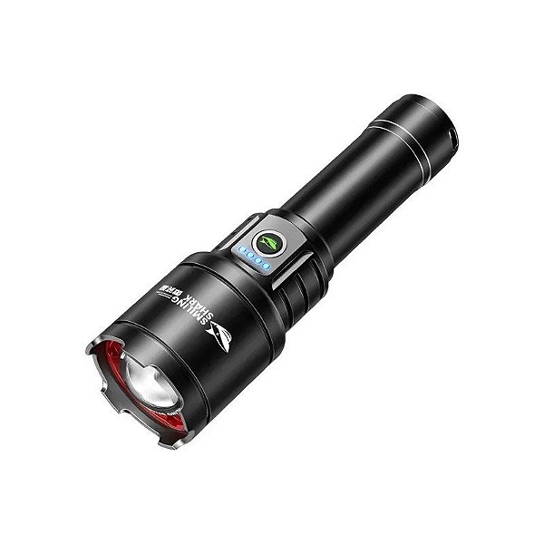 Lanterna LED Smiling Shark SD-7004 10000 Lúmens - Preto