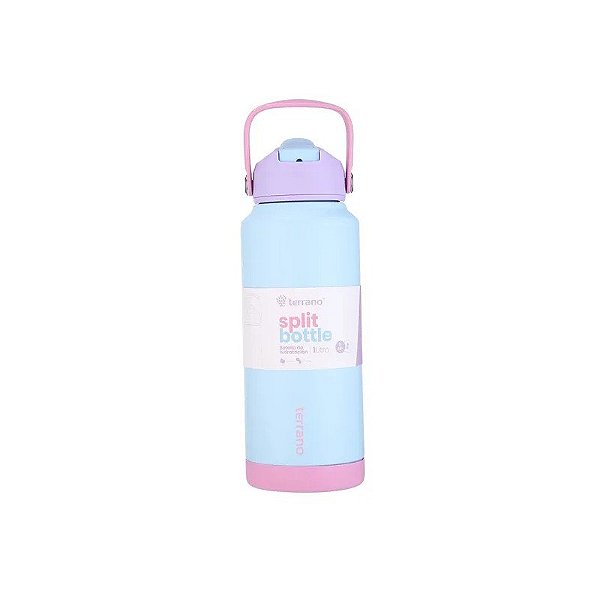Copo Térmico Terrano Split - 1L - com Canudo - Azul