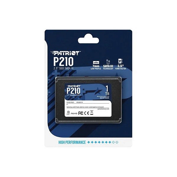 SSD Patriot P220, 128GB, 2,5", SATA 3, Leitura 550MB/s, Gravação 500MB/s, P220S128G25