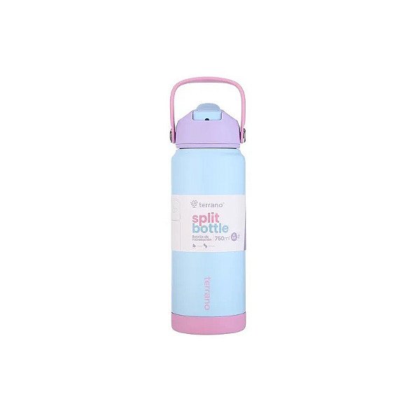 Copo Térmico Terrano Split - 750ML - com Canudo - Azul
