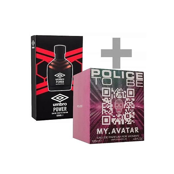 Kit Perfume Feminino Police To Be My Avatar For Woman Edp 125ml + Perfume Masculino Umbro Power Edt 100ml