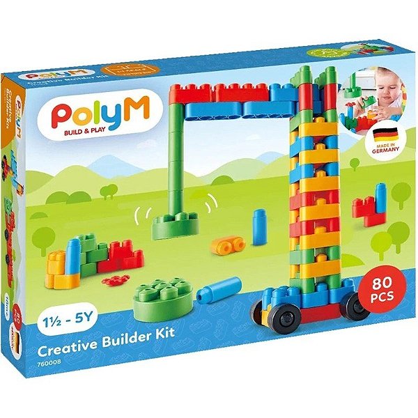 Kit Criativo de Construção PolyM 760008 (80 Peças)
