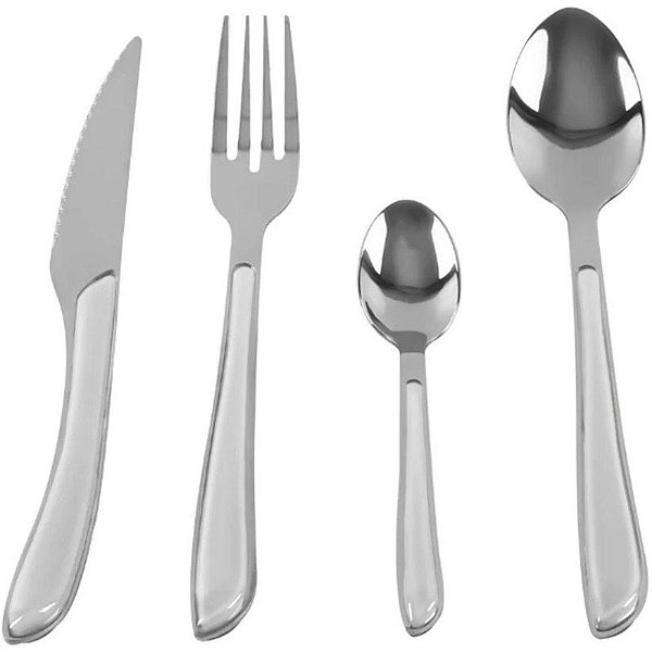 Juego de Cubiertos Doral Colorful - Gris Claro (24 piezas)