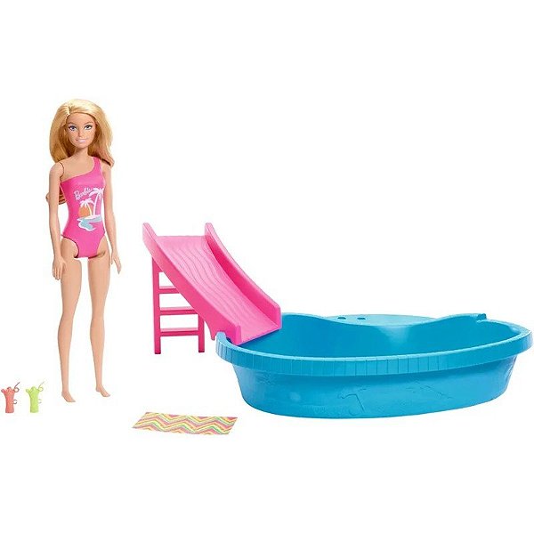 Barbie Piscina Conjunto de Brincar Mattel - HRJ74
