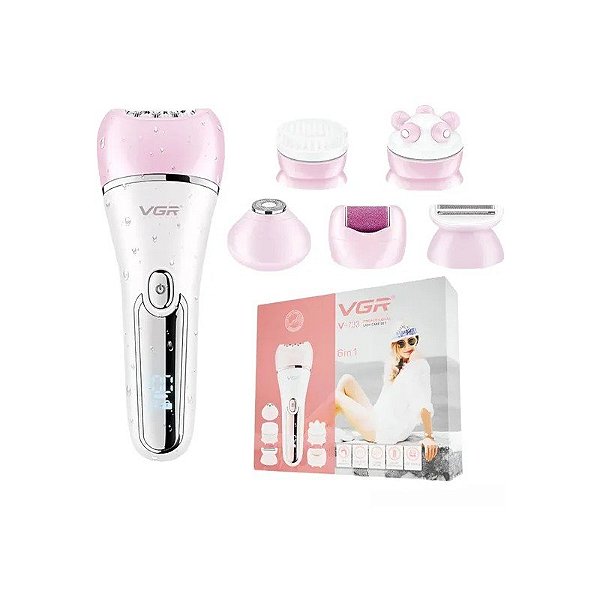 Depilador Elétrico VGR V-733 5W Recarregável Rosa