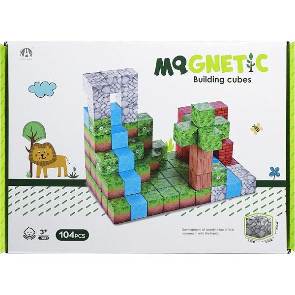 Blocos Magnéticos de Construção Magnetic Chuang Huang - CH1272 (104 peças)