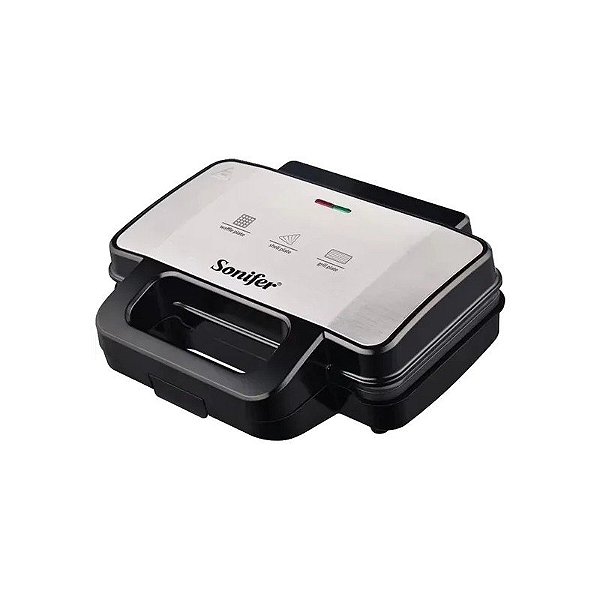 Sanduicheira Sonifer SF-6166 - 3 Em 1 - 1000W - 220V 50/60Hz - Preto e Inox