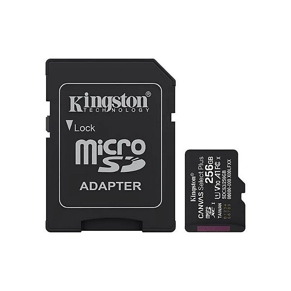 Memória Micro SD Kingston Canvas Select Plus 150 MB/s Uhs-I C10 256 GB - (SDCS3/256GB)