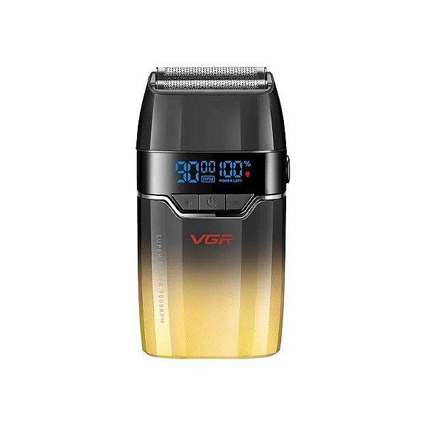 Aparelho de Barbear VGR V-308 Recarregável - Preto/Dourado
