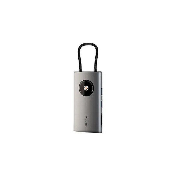 Hub FTX CT-HUBL3-Ag - USB-C - HDMI/3XUSB/SD/USB-C/Lan - Cinza